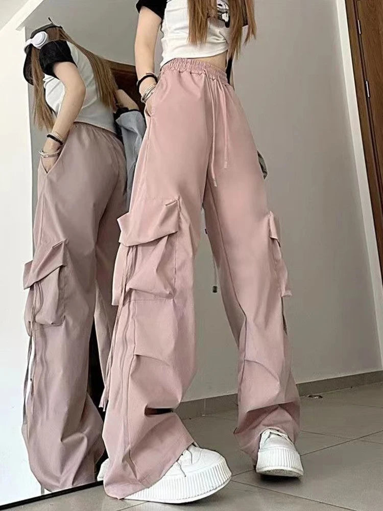 Women’s Y2K Cargo Pants – High & Low Waist Baggy Streetwear