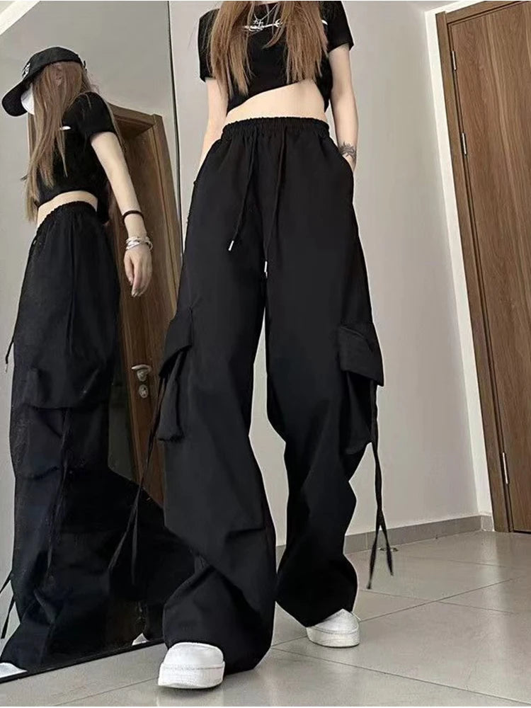 Women’s Y2K Cargo Pants – High & Low Waist Baggy Streetwear