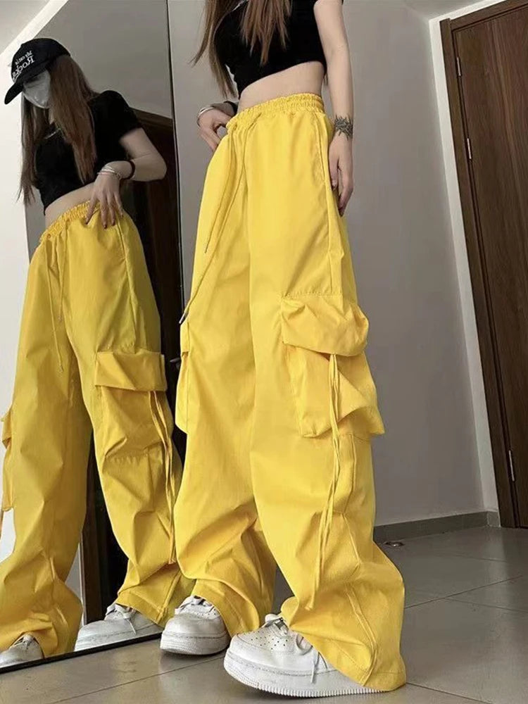 Women’s Y2K Cargo Pants – High & Low Waist Baggy Streetwear