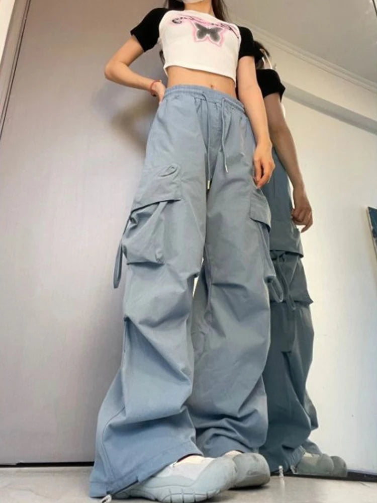 Women’s Y2K Cargo Pants – High & Low Waist Baggy Streetwear