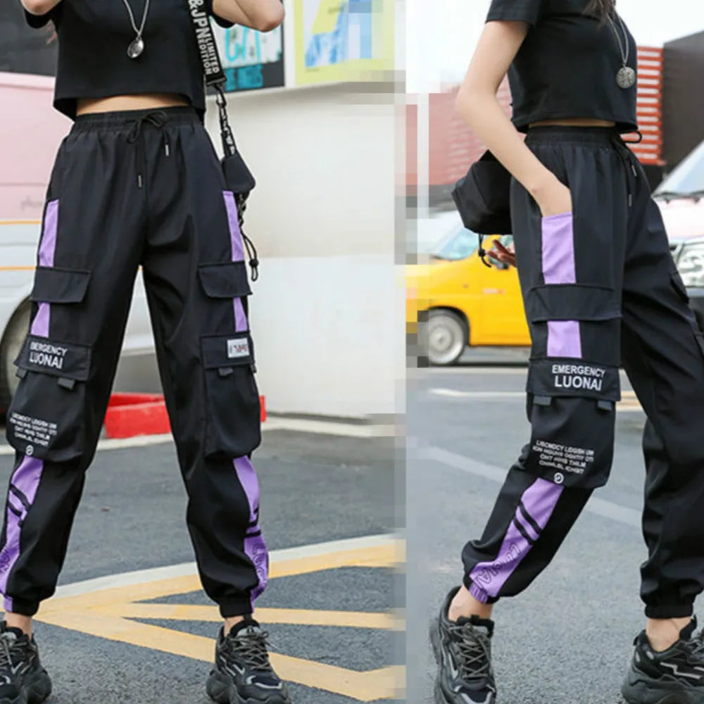 Women's Black Cargo Joggers – Casual Streetwear & Dance Pants