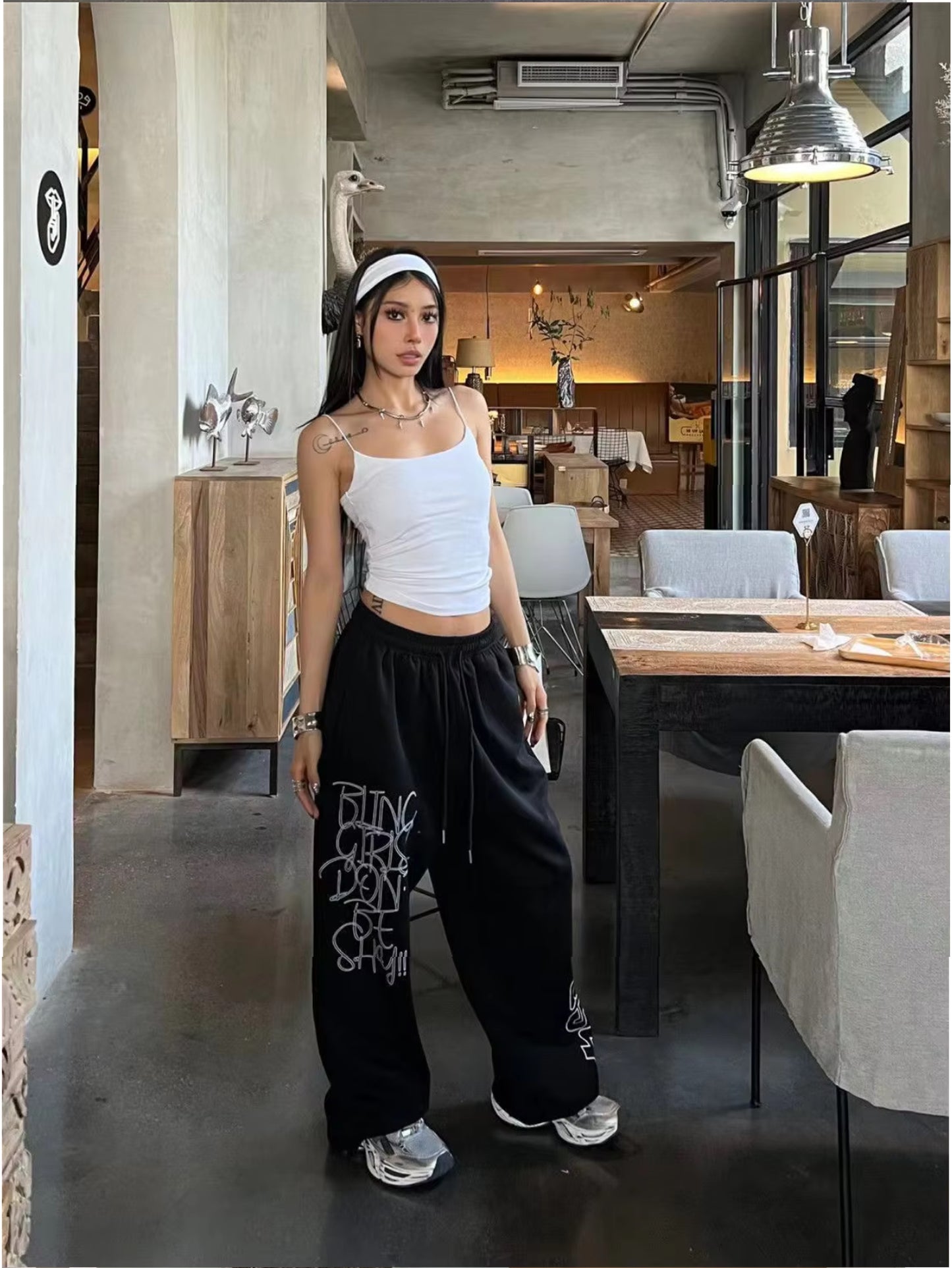 Hip-hop Trendy Wide Leg Women's Pants – High Waist Street Style