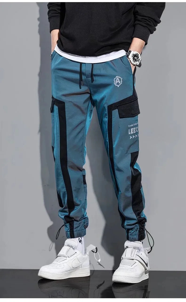 Slim Fit Multi-Pocket Cargo Joggers with Ribbon Detail