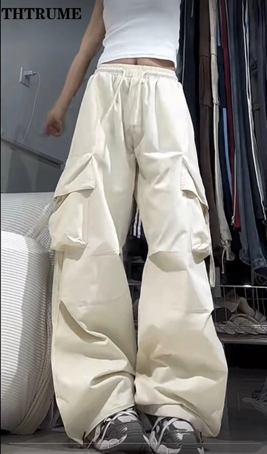 Retro Vintage Baggy Jogger Pants – Casual Streetwear for Women