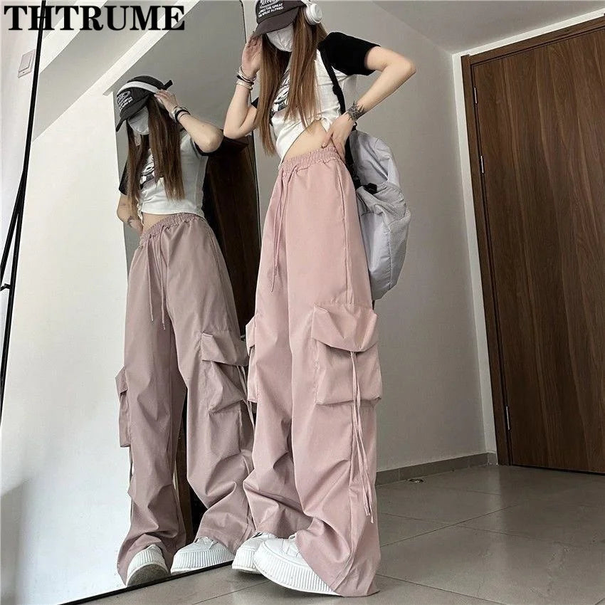 Retro Vintage Baggy Jogger Pants – Casual Streetwear for Women