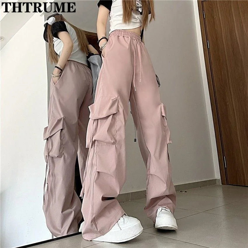 Retro Vintage Baggy Jogger Pants – Casual Streetwear for Women