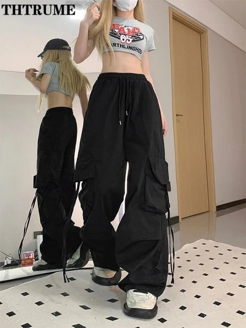 Retro Vintage Baggy Jogger Pants – Casual Streetwear for Women