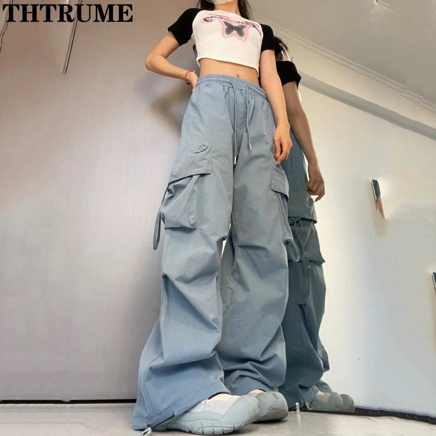 Retro Vintage Baggy Jogger Pants – Casual Streetwear for Women