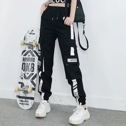 Women's Black Cargo Joggers – Casual Streetwear & Dance Pants