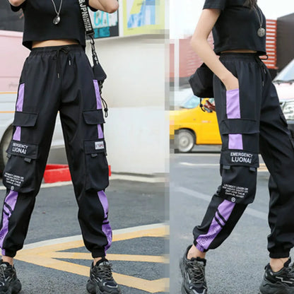 Women's Black Cargo Joggers – Casual Streetwear & Dance Pants