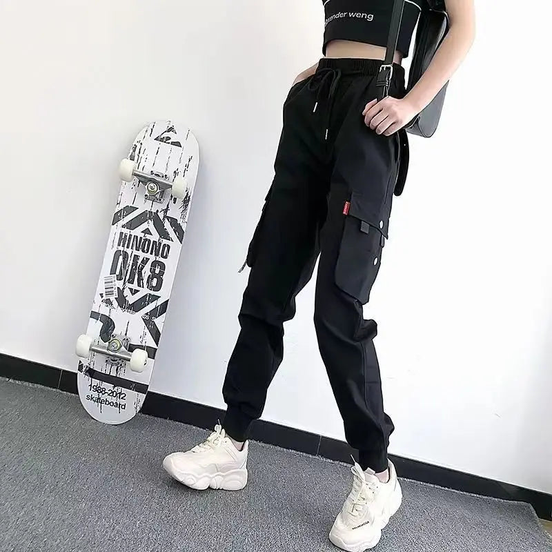 Women's Black Cargo Joggers – Casual Streetwear & Dance Pants
