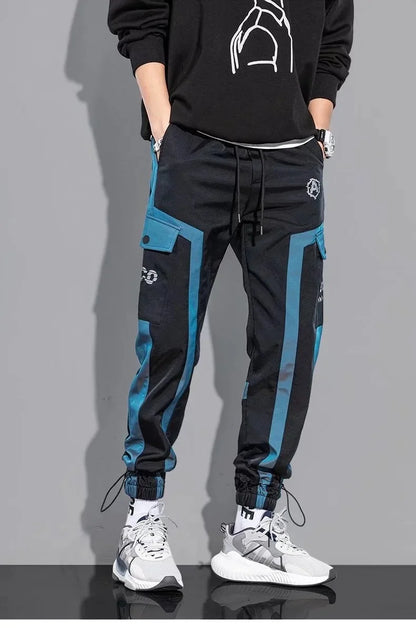 Slim Fit Multi-Pocket Cargo Joggers with Ribbon Detail